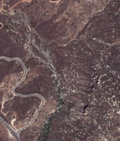 Closer satellite image of the circular ground painting: